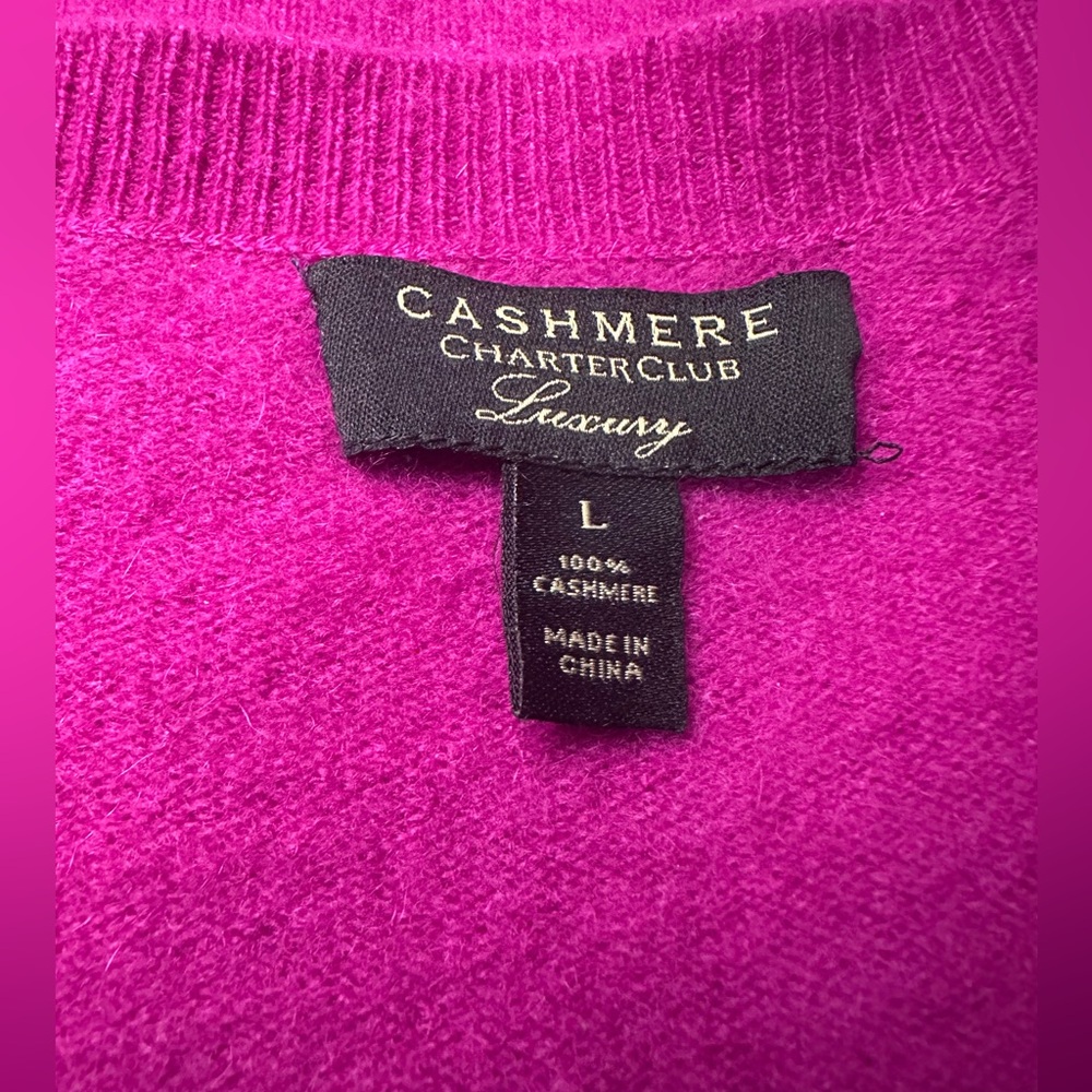 Charter Club V-Neck Sweater - Fuchsia - Picture 10 of 12